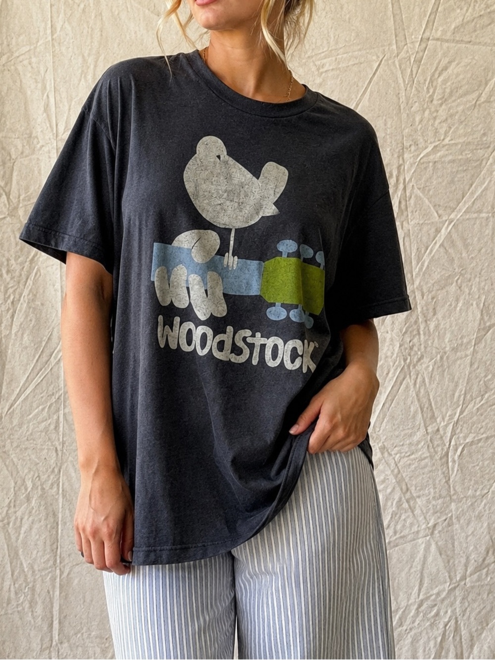 Vintage Woodstock Graphic Tee Dark Gray XL Retro Music Festival T Shirt
